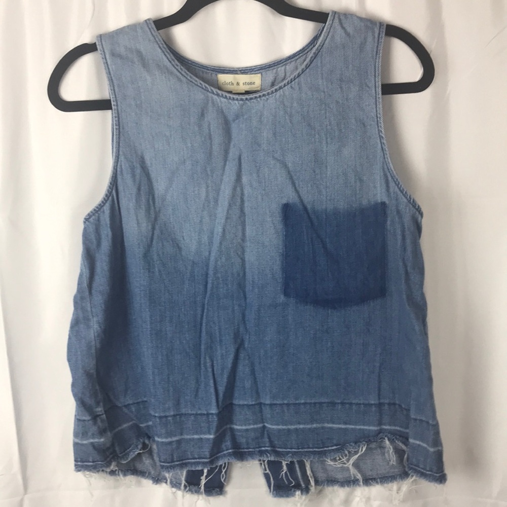 Cloth & Stone denim blue sleeveless top Size Med